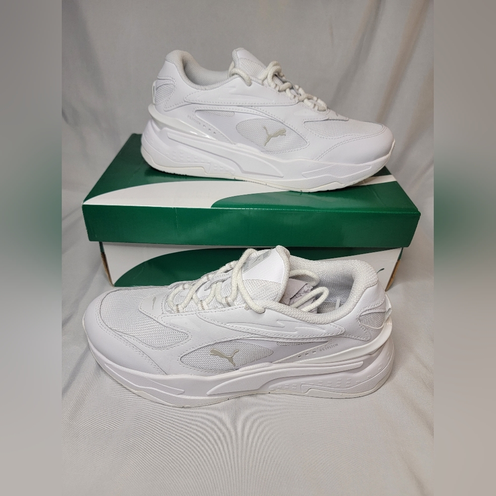 Puma RS-Z Leather Trainer Thriple White Sneaker Womans To youth Sizes - Picture 7 of 7